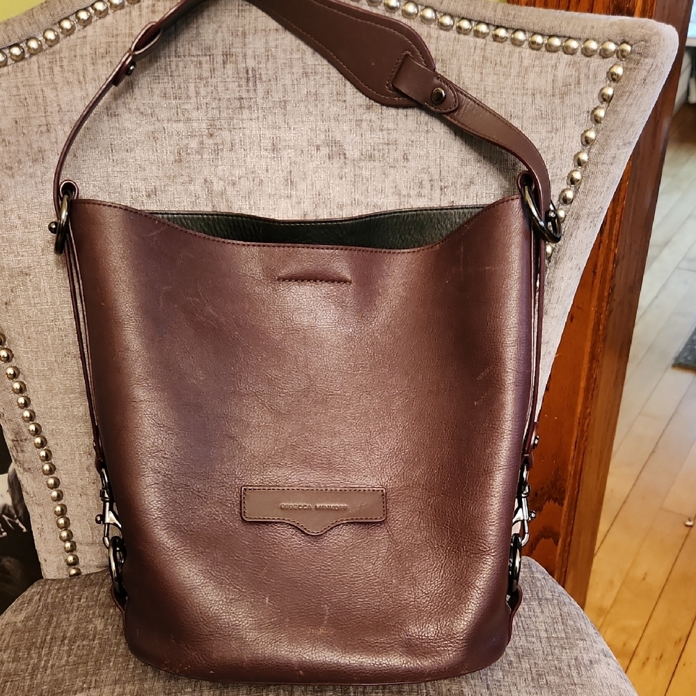 Rebecca Minkoff Brown Messenger Bag with Leather Finish